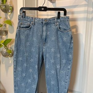 Nasty Gal Blue Star Straight Leg Jeans